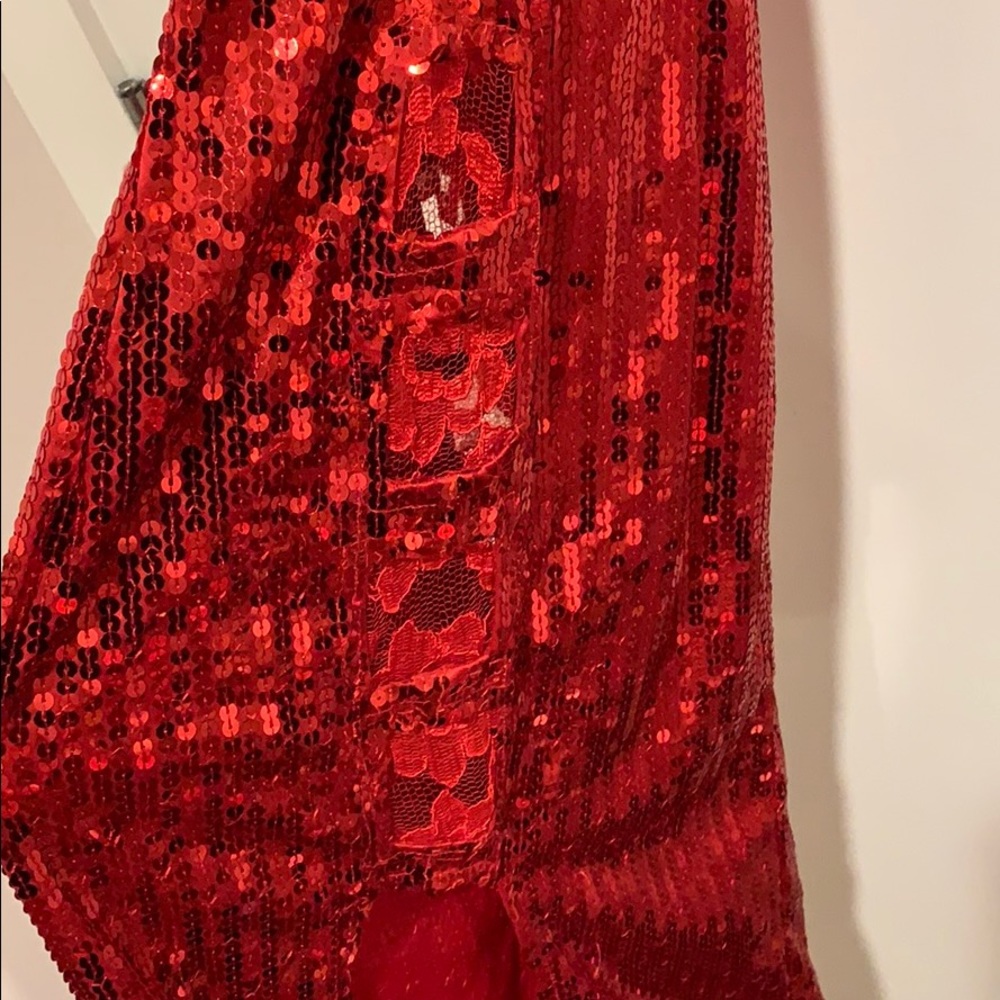 Custom Made, Red Sequence Dress - image 4